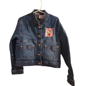 Sanrio Hello Kitty Vintage Kids Y2K Embroidered Denim Jacket Size 6